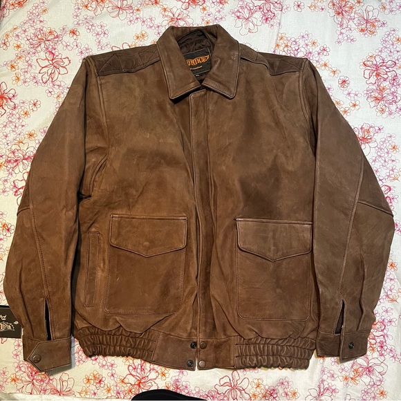 NWT Unik Leather Bomber Jacket size XL - Picture 1 of 5